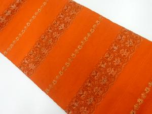 横段に花模様織出し名古屋帯